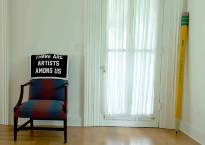 photo of chair and big pencil