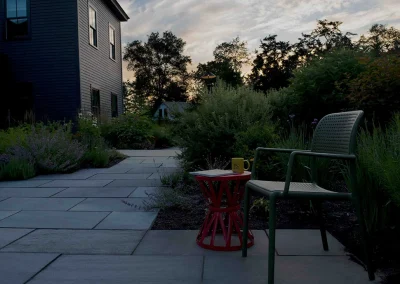 outside patio at Prospect Street at sunset