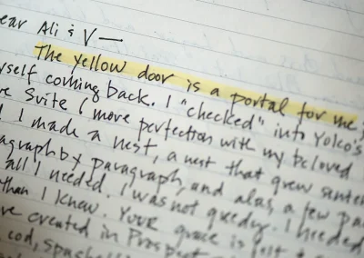 the yellow door is a portal for me, letter from a guest