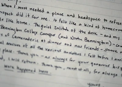 when I most needed a place, letter from guest